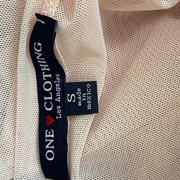 5/$20 ONE Clothing Pink Mesh Crop Top - Picture 3 of 4